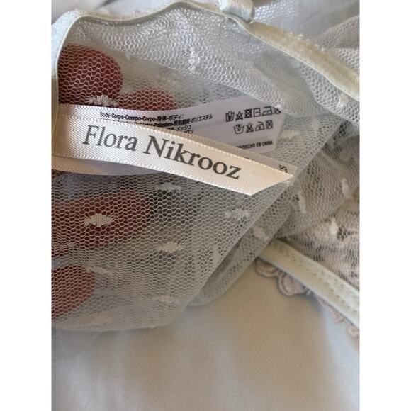 Flora Nikrooz Showstopper Chemise Ice Blue Ballerina Slip Nightie Floral Lace XS - Picture 7 of 16